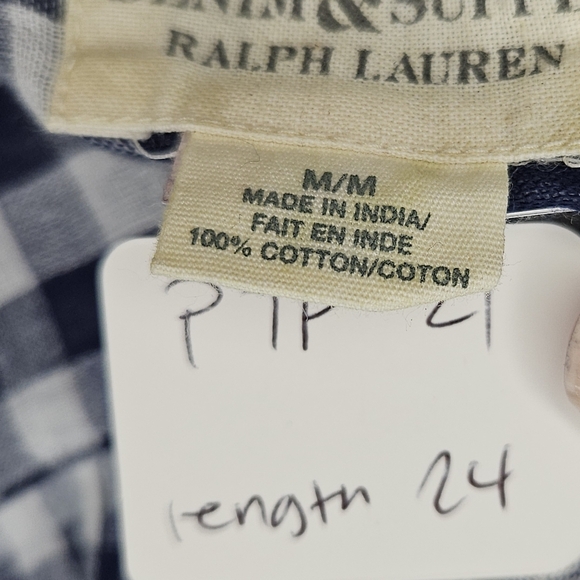 Denim & Supply Ralph Lauren Navy and White Plaid Shirt - Picture 6 of 8
